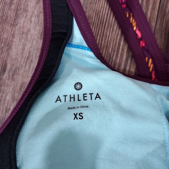 Athleta Cayo Coco Ready To Run Tribal Print 2 Pcs Bikini Set Sz Top XS Bottom S - Picture 5 of 10